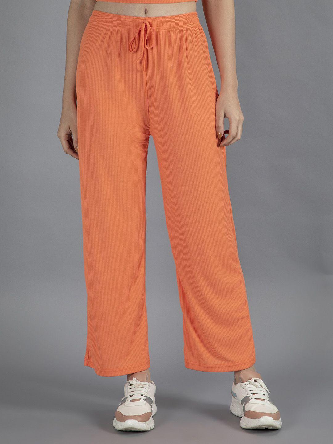 neudis-women-orange-solid--track-pants
