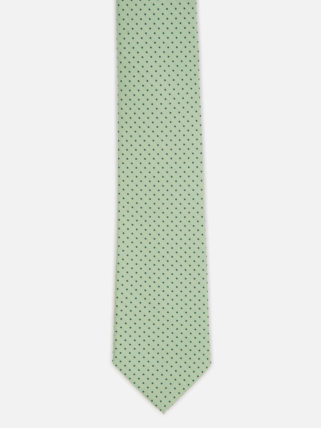 van-heusen-men-green-printed-skinny-tie