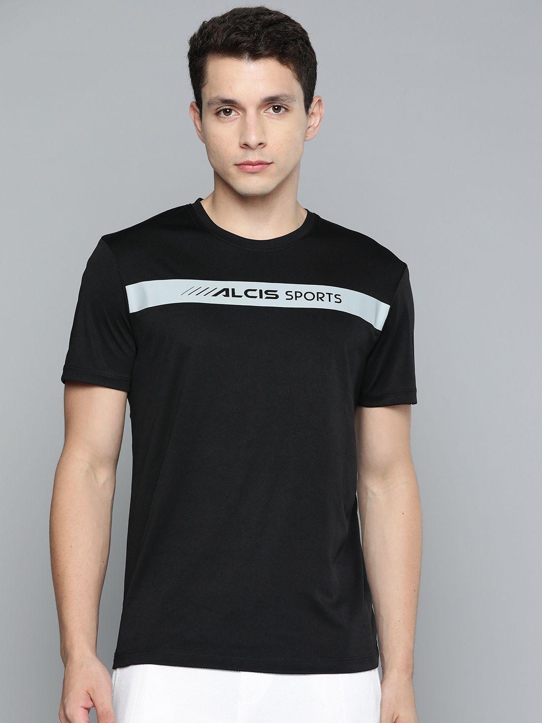 alcis-men-black-brand-logo-slim-fit-t-shirt