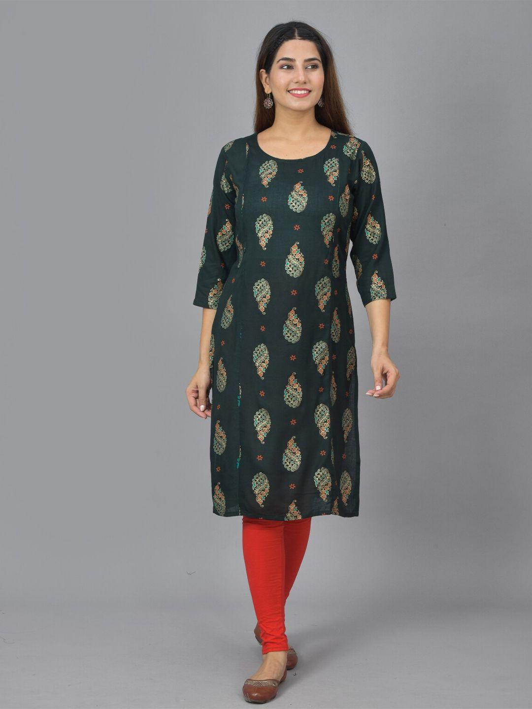 kalini-green-ethnic-motifs-maternity-a-line-dress