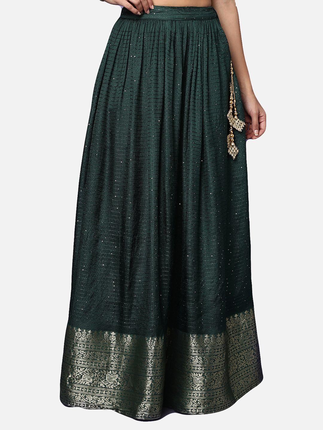 salwar-studio-women-green-sequenced-maxi-length-lehenga-ethnic-skirt