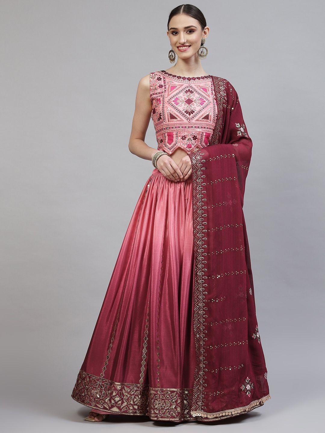 shubhkala-pink-embroidered-semi-stitched-lehenga-&-blouse-with-dupatta