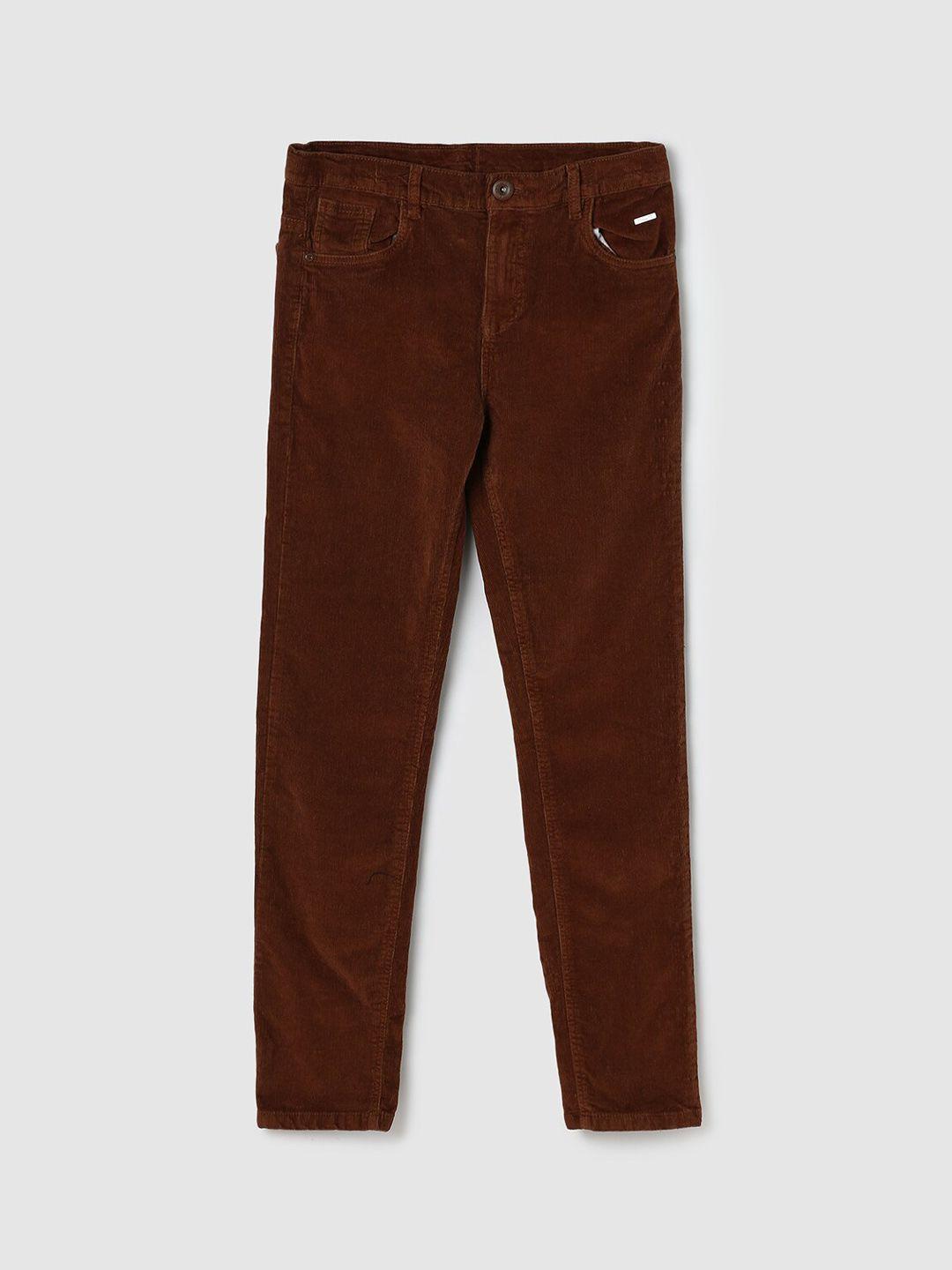 max-boys-brown-solid-regular-fit-cotton-trouser