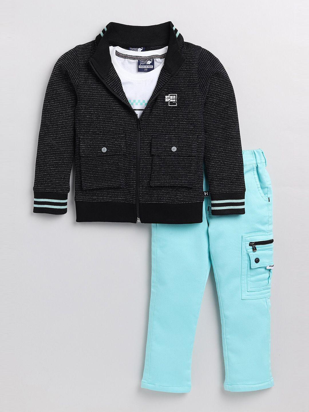 toonyport-kids-blue-&-black-printed-t-shirt-with-trousers-&-jacket