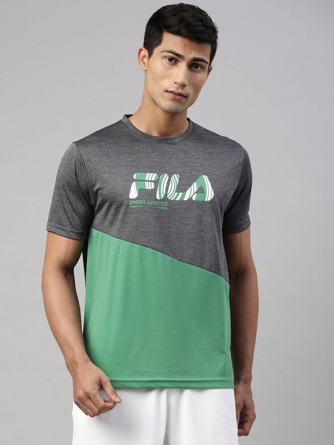 fila-men-grey-&-green-typography-colourblocked-organic-cotton-t-shirt