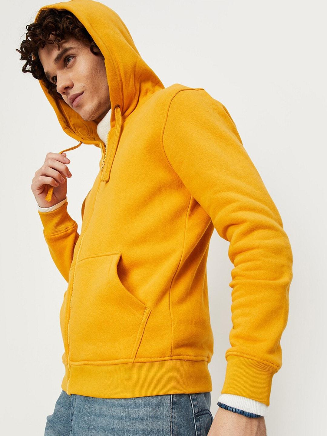 max-men-yellow-hooded-cotton-sweatshirt