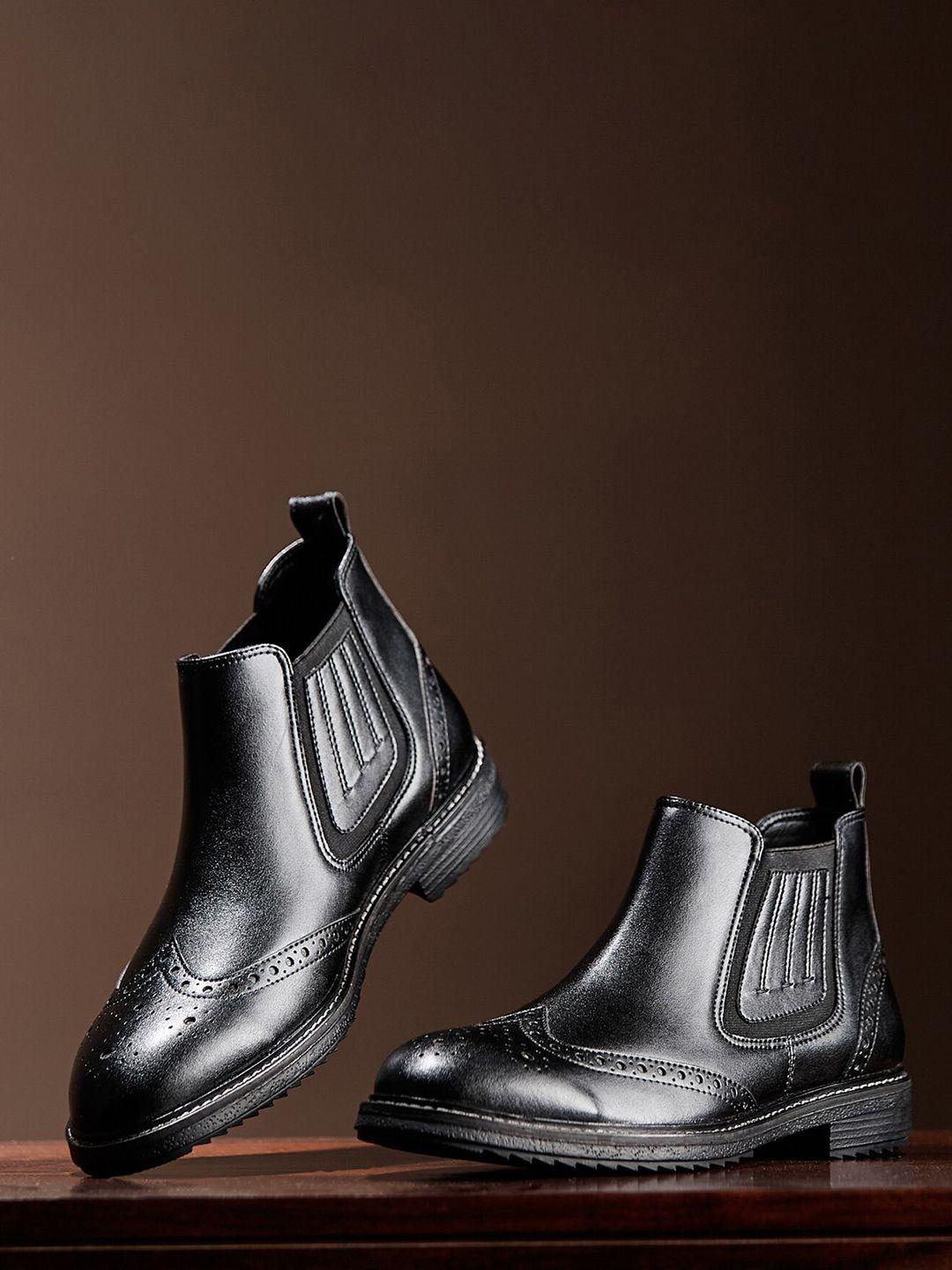 duke-men-black-solid-casual--chelsea-boots