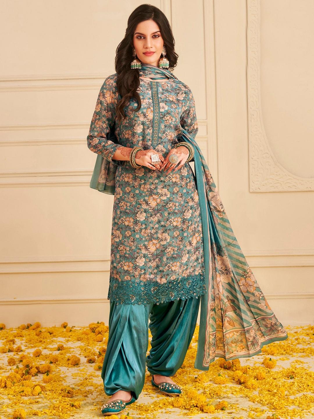 stylee-lifestyle-blue-&-brown-printed-silk-crepe-unstitched-dress-material