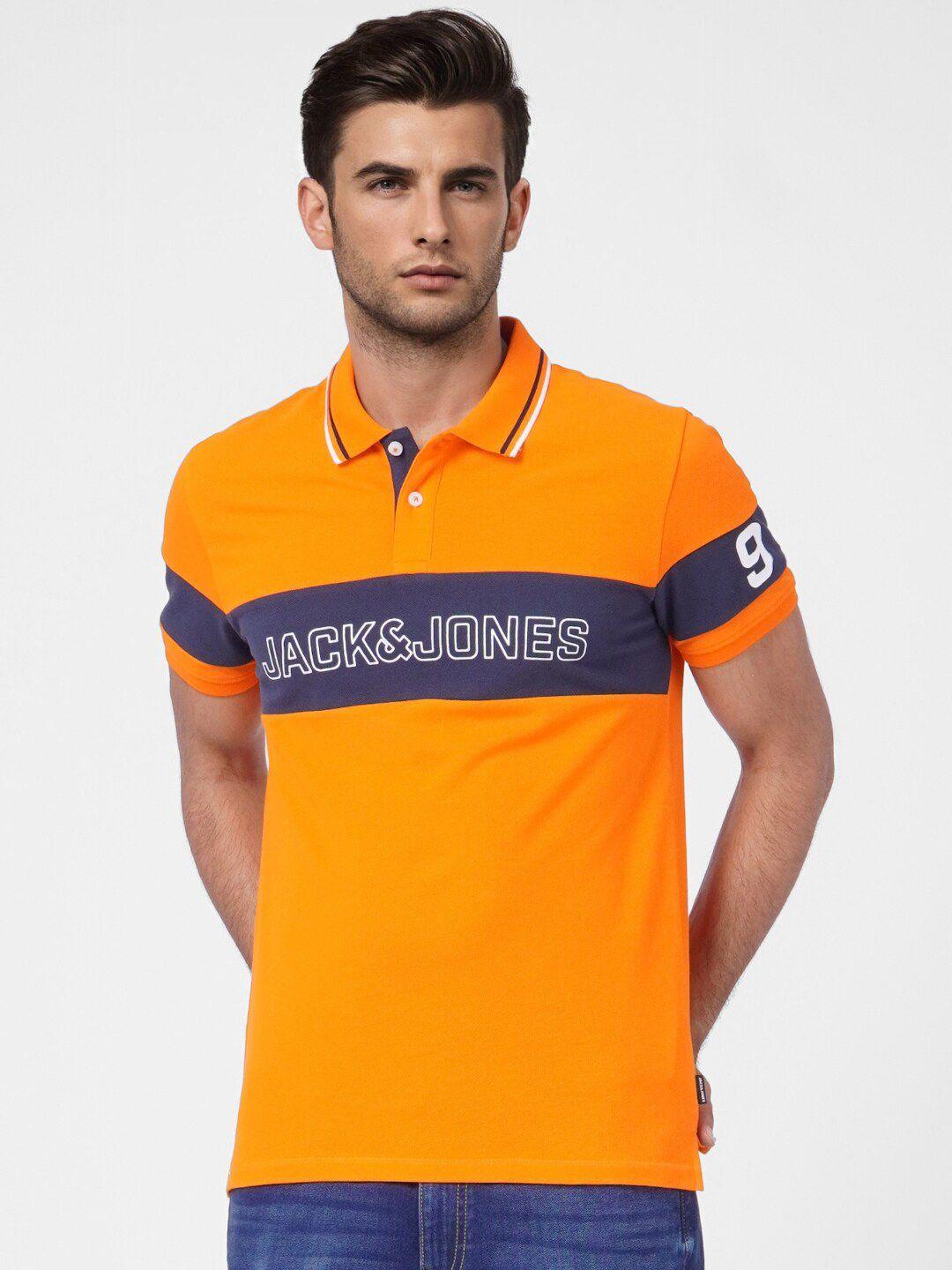 jack-&-jones-men-orange-colourblocked-polo-collar-cotton-slim-fit-t-shirt