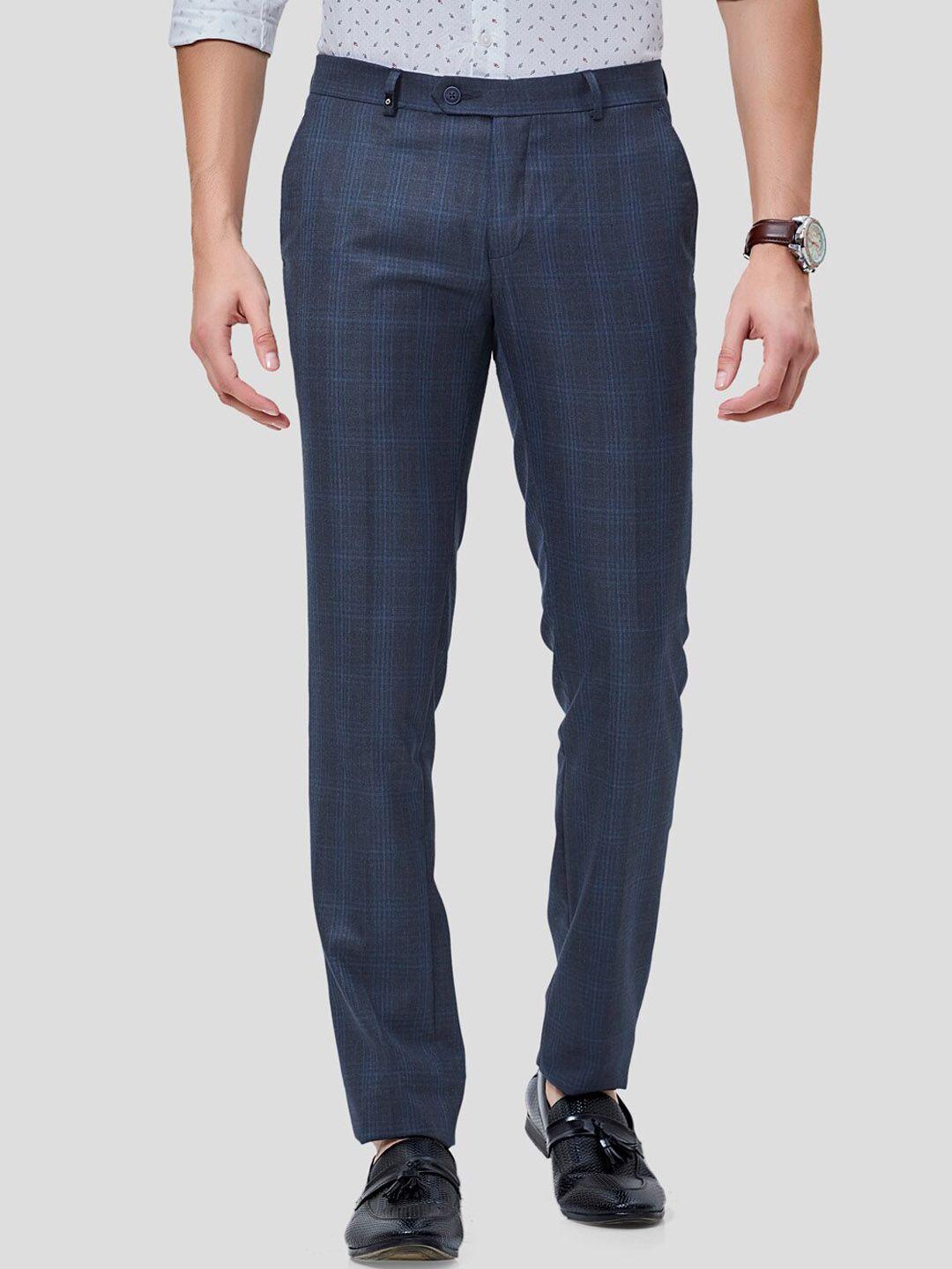oxemberg-men-navy-blue-checked-slim-fit-formal-trouser