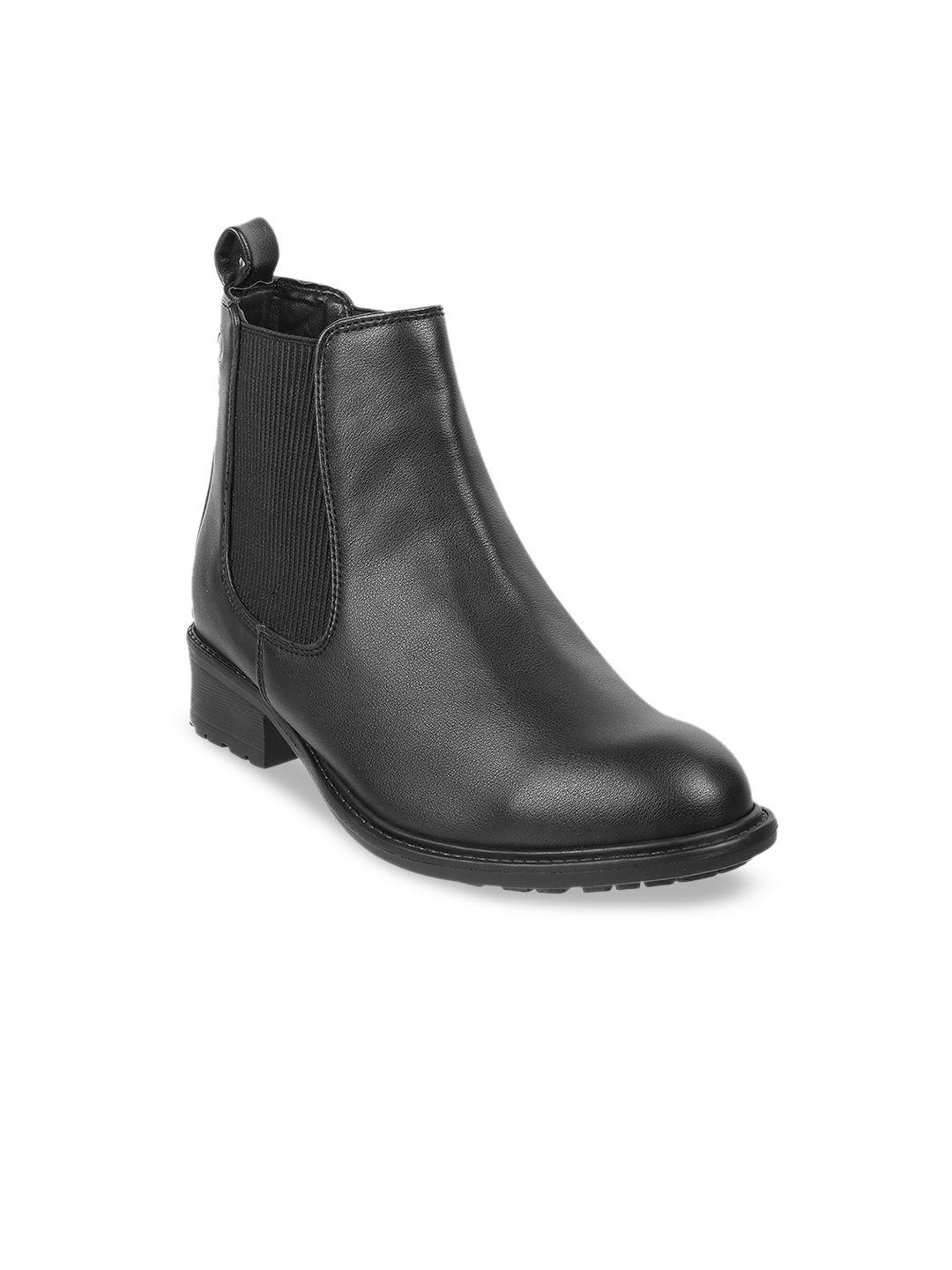 mochi-women-black-casual-block-heeled-chelsea-boots