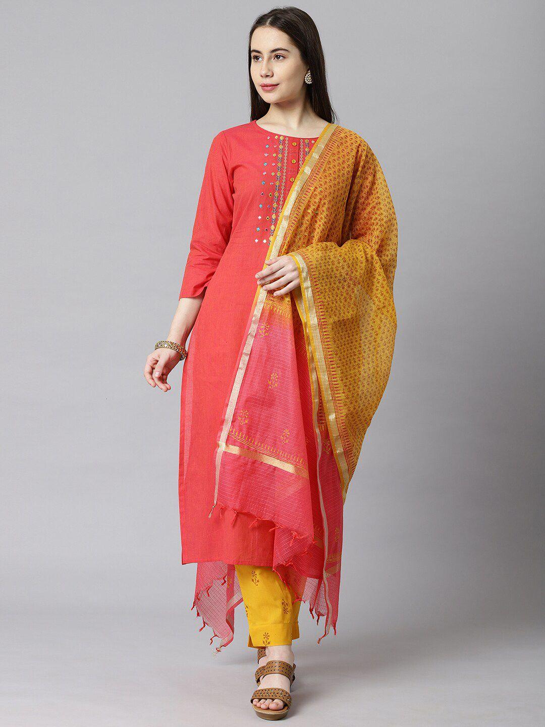 kami-kubi-red-&-yellow-embroidered-unstitched-dress-material