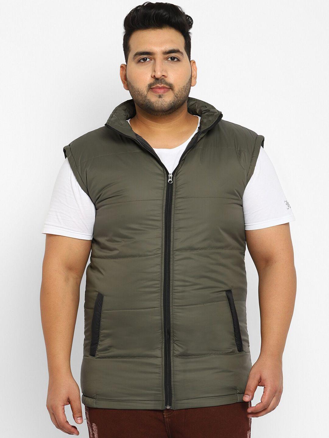 urbano-plus-men-plus-size-olive-green-lightweight-padded-jacket