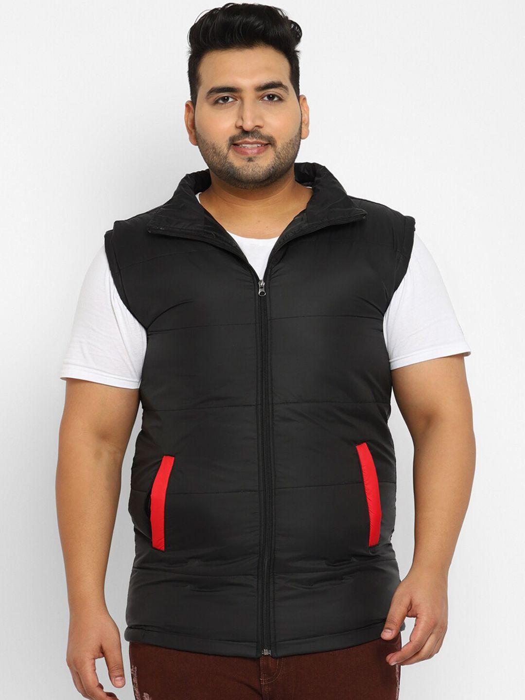urbano-plus-men-plus-size-black-lightweight-padded-jacket