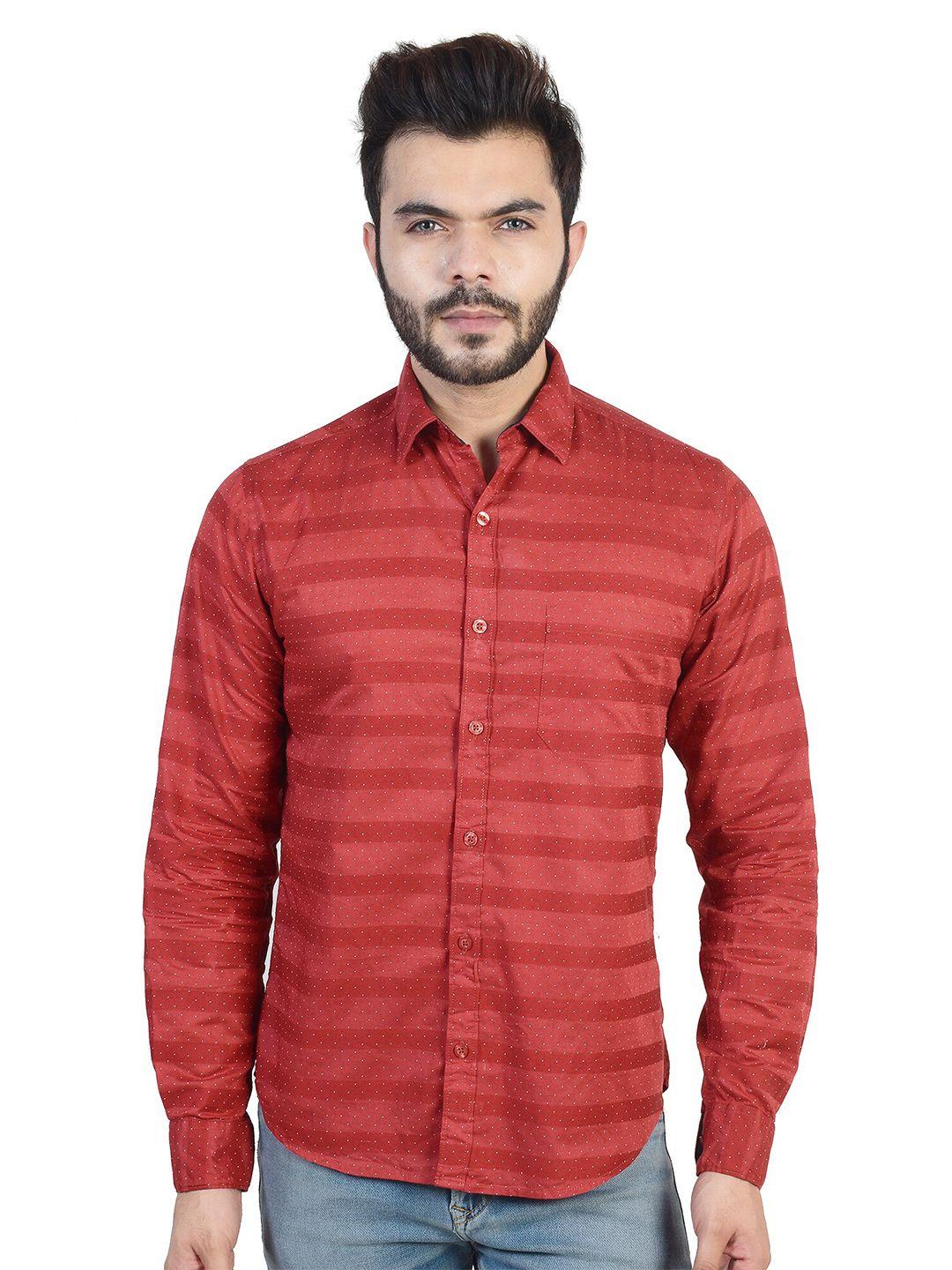 valen-club-men-red-slim-fit-horizontal-stripes-printed-pure-cotton-casual-shirt