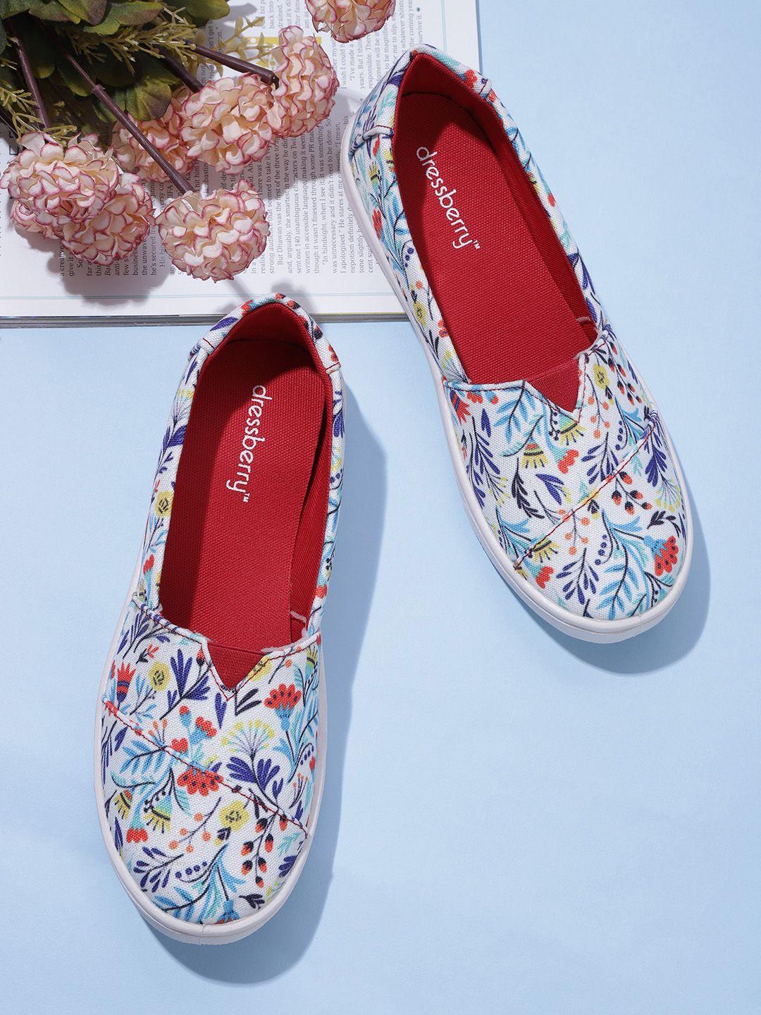 dressberry-women-floral-printed-slip-on-sneakers