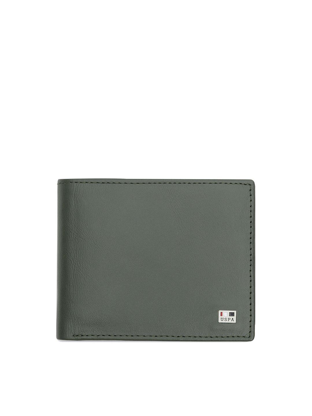 u-s-polo-assn-men-olive-green-leather-two-fold-wallet