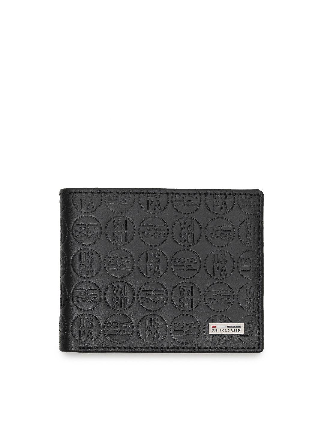 u-s-polo-assn-men-black-textured-two-fold-wallet