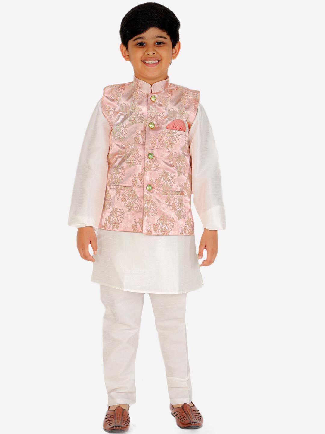 pro-ethic-style-developer-boys-cream-coloured-floral-kurta-with-pyjamas-&-nehru-jacket