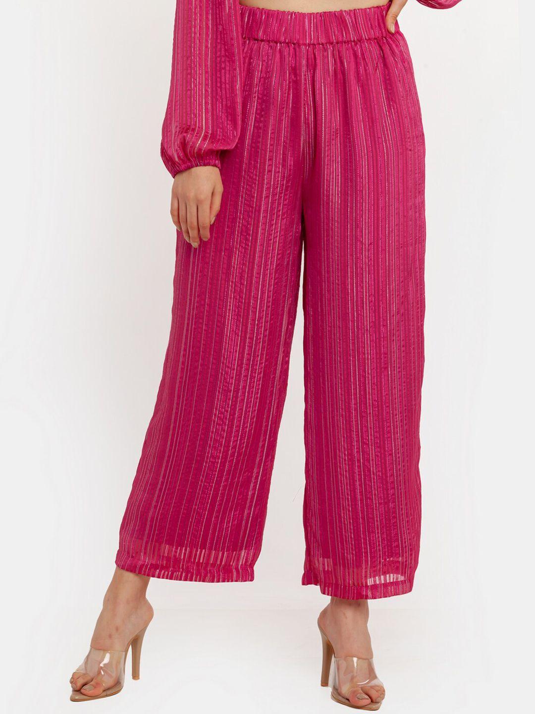 zink-london-women-pink-striped-loose-fit-high-rise-trousers