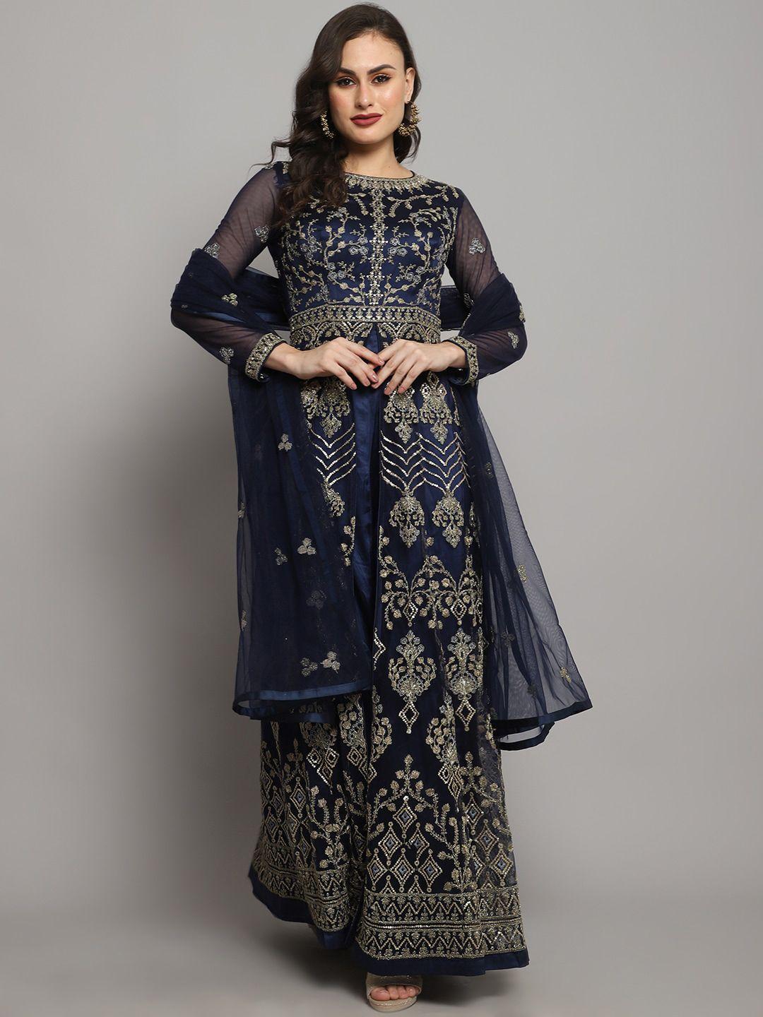 stylee-lifestyle-navy-blue-&-gold-toned-embroidered-semi-stitched-dress-material