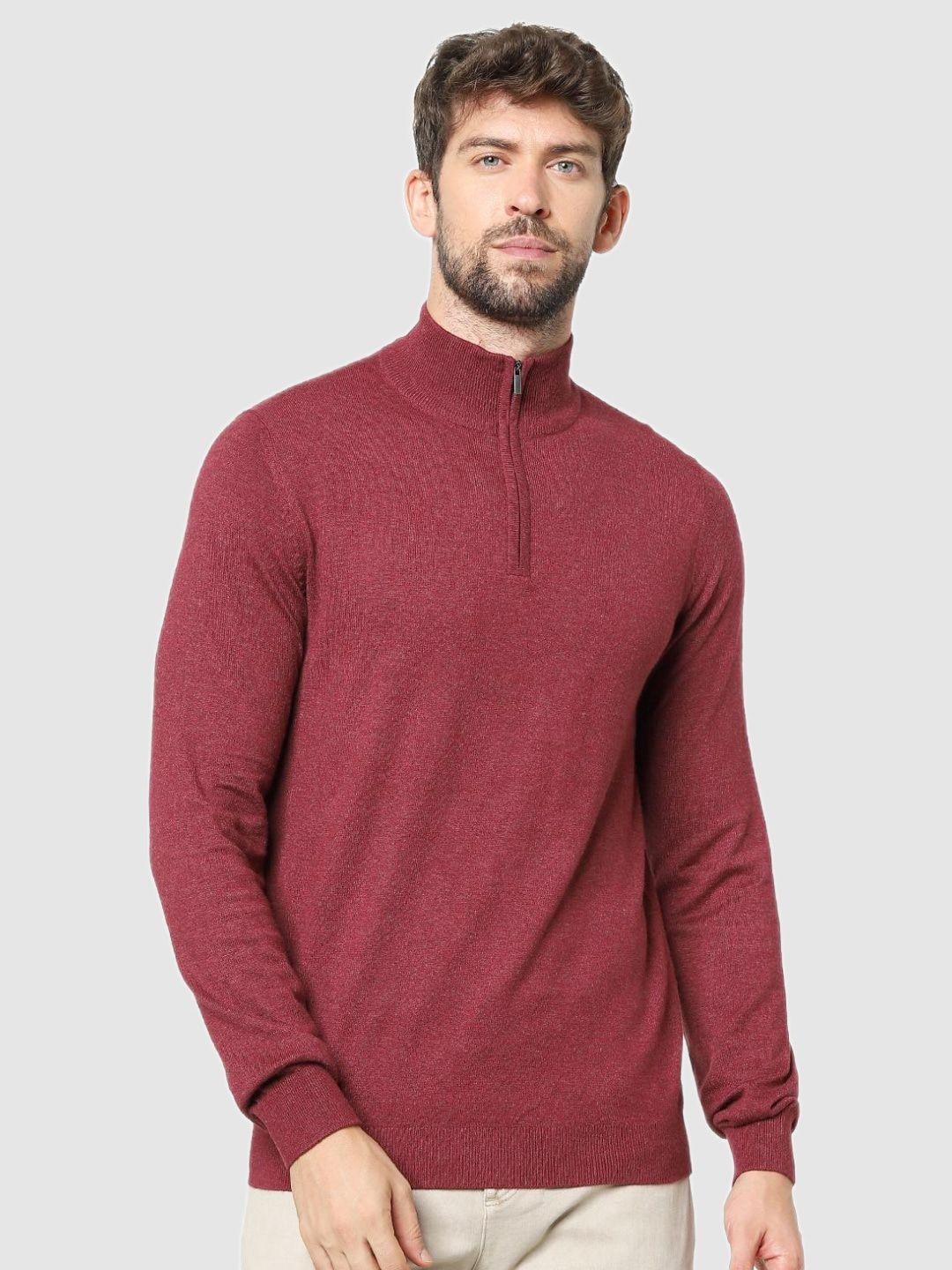 celio-men-burgundy-cotton-pullover