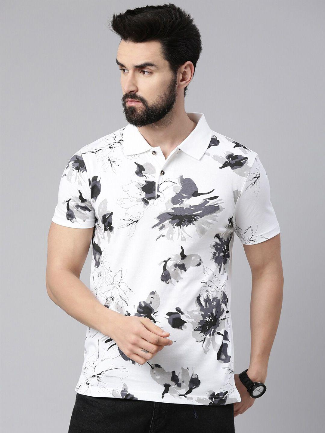 kryptic-men-white-&-grey-printed-polo-collar-pure-cotton-t-shirt
