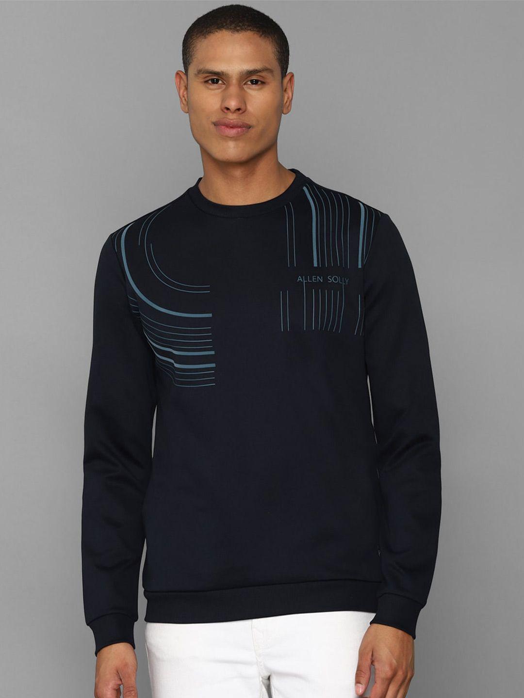 allen-solly-men-navy-blue-printed-cotton-sweatshirt