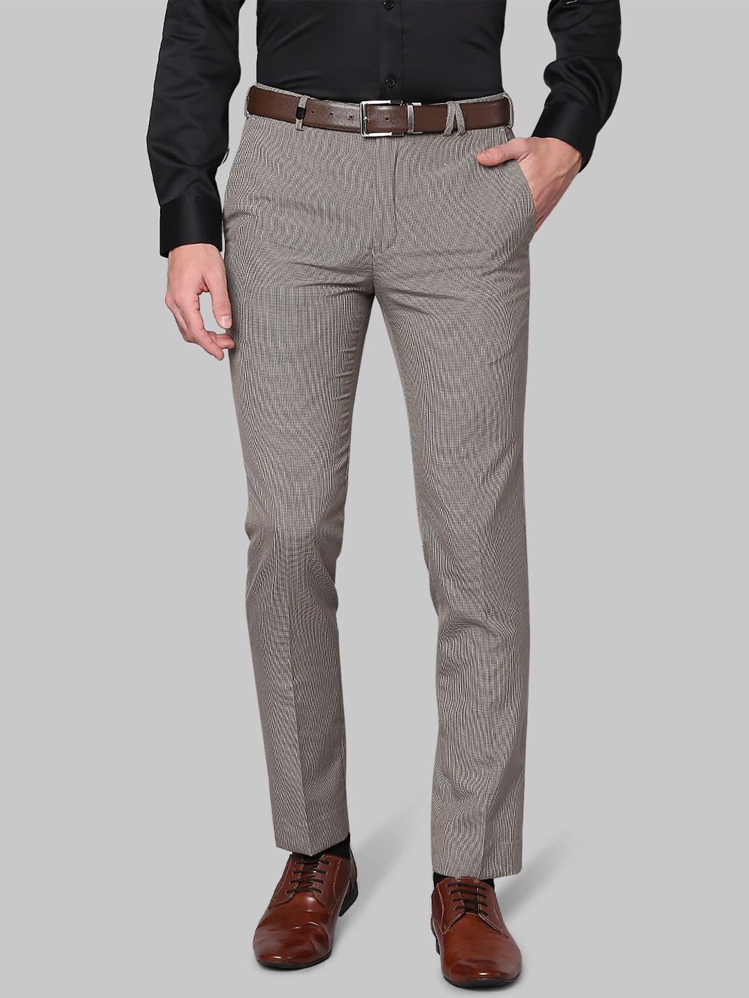 park-avenue-men-brown-textured-slim-fit-formal-trousers