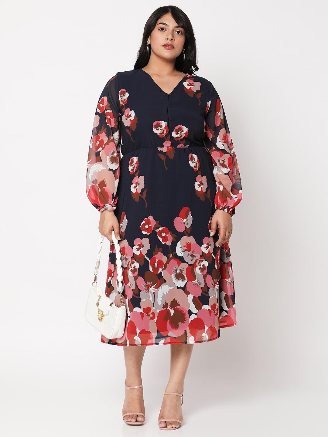 curves-by-mish-navy-blue-&-red-plus-size-floral-a-line-midi-dress