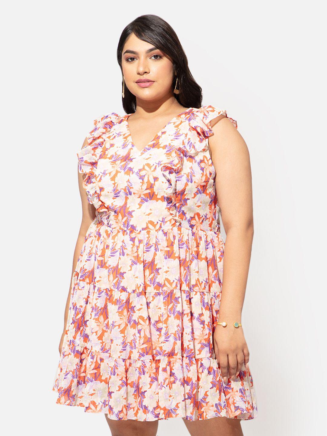 20dresses-peach-coloured-floral-chiffon-dress