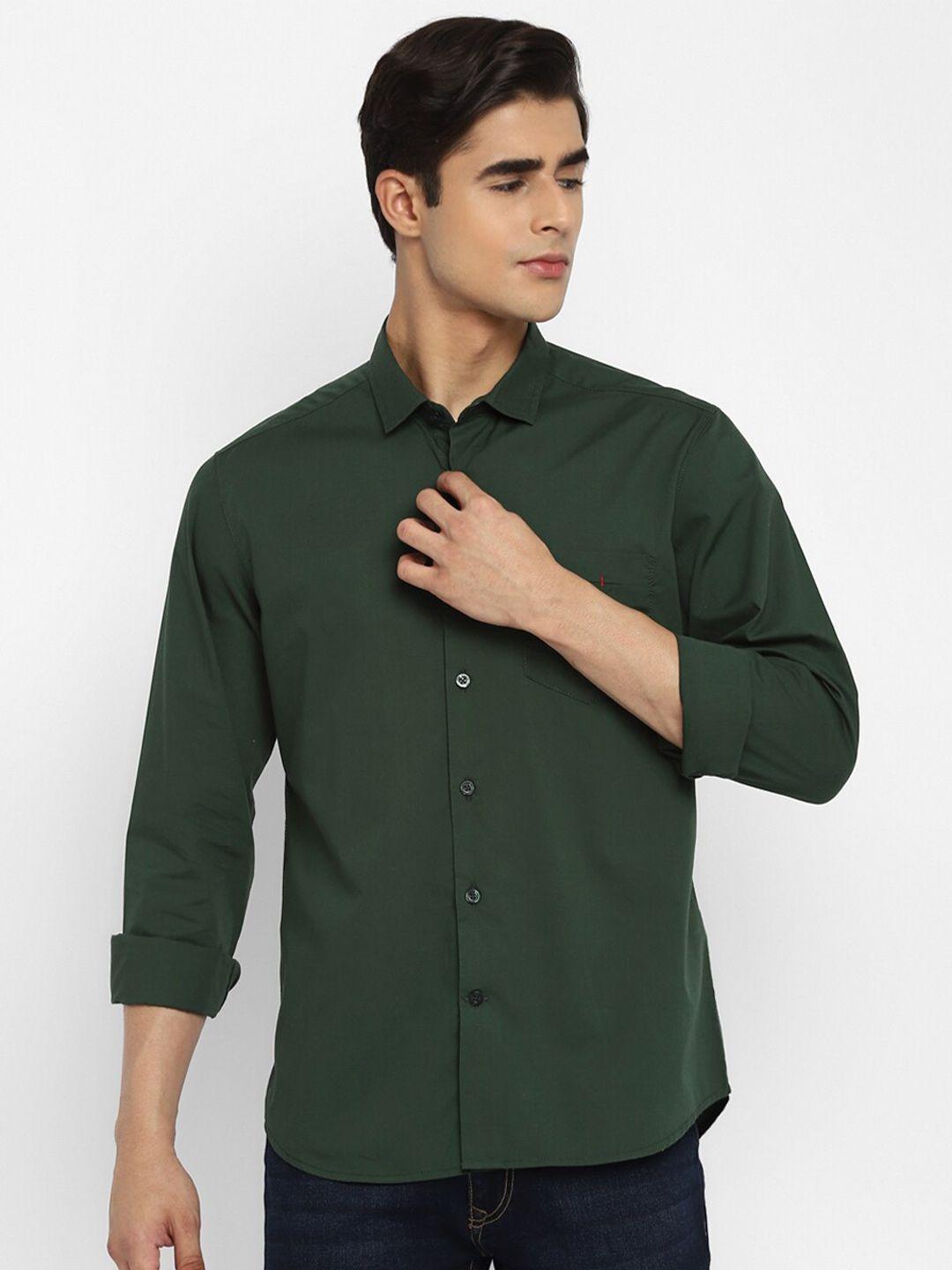 red-chief-men-green-slim-fit-pure-cotton-casual-shirt