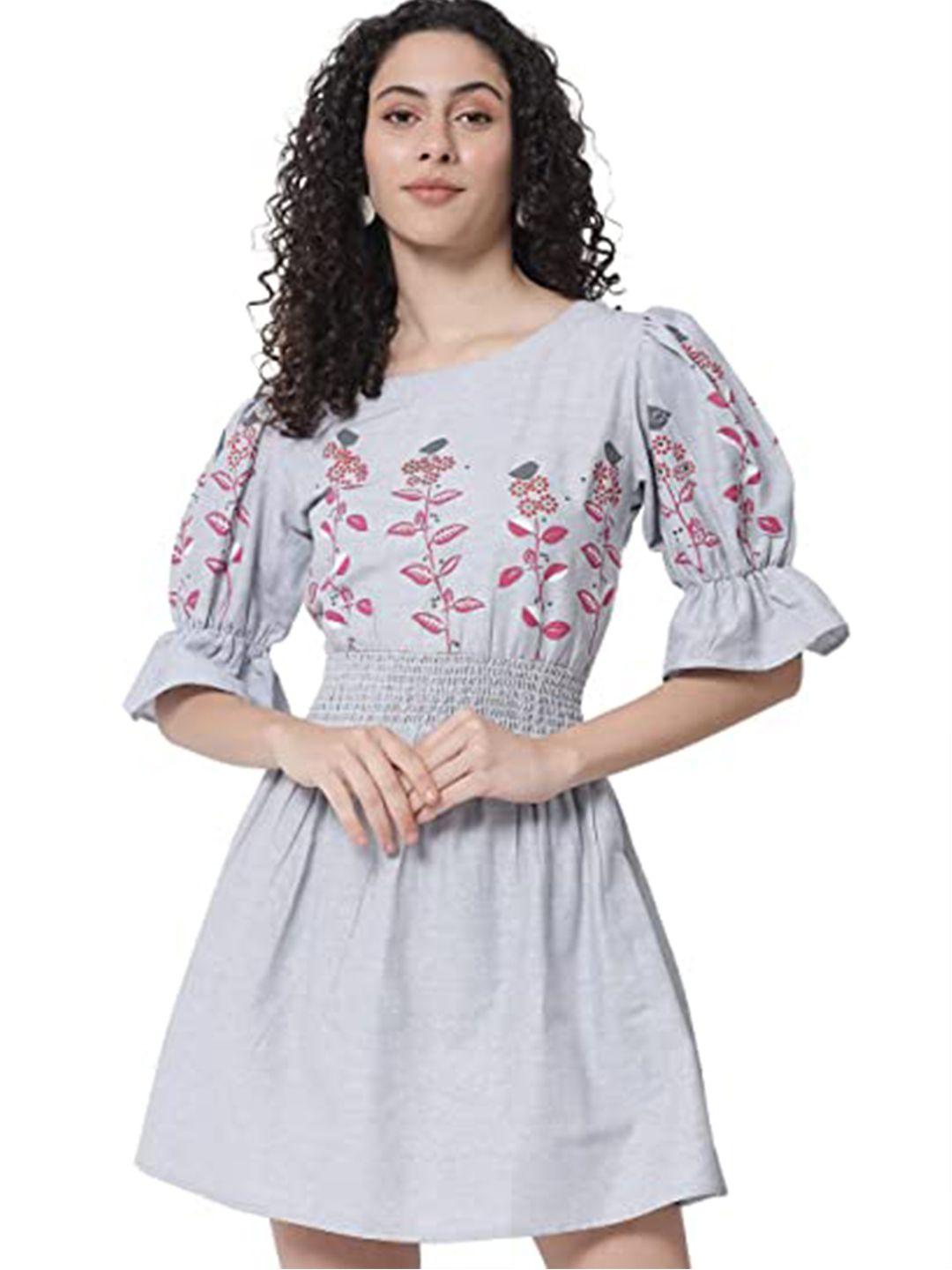 tulsattva-grey-floral-dress