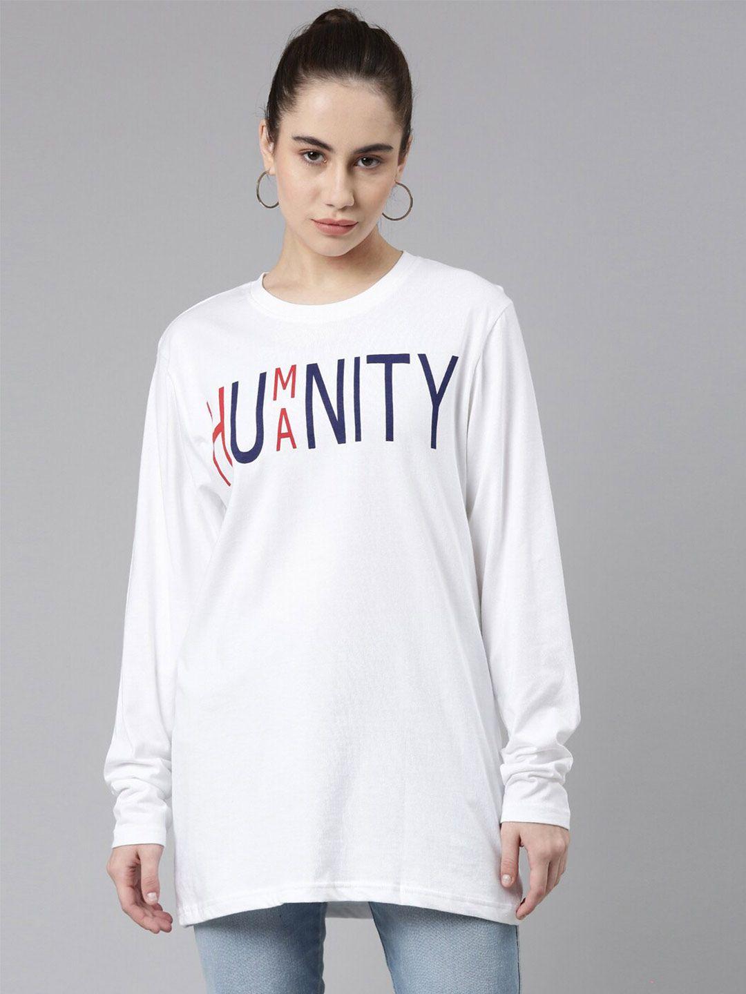 kryptic-women-white-typography-printed-loose-cotton-t-shirt