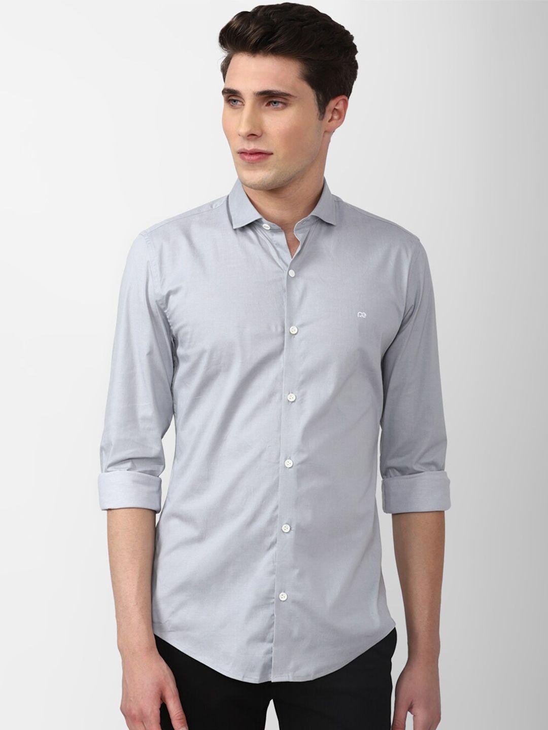 peter-england-men-grey-slim-fit-casual-shirt