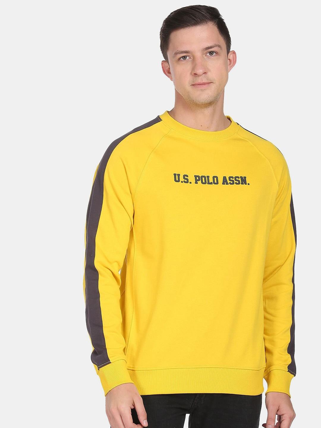 u-s-polo-assn-denim-co-men-yellow-printed-sweatshirt