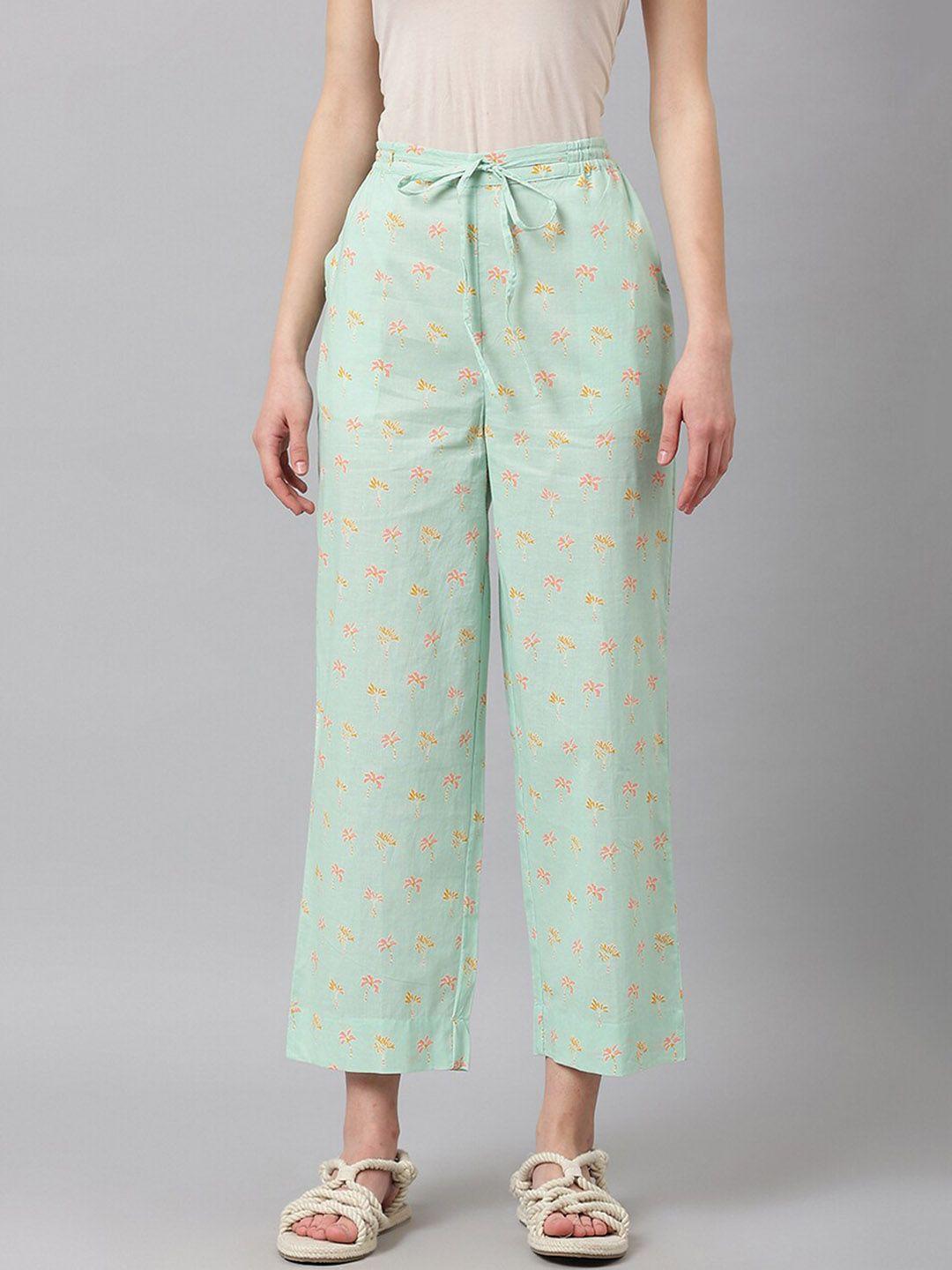 fabindia-women-floral-printed-cotton-comfort-fit-lounge-pants