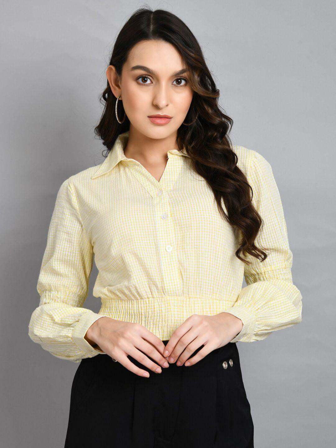 pretty-loving-thing-pure-cotton-checked-shirt-style-crop-top