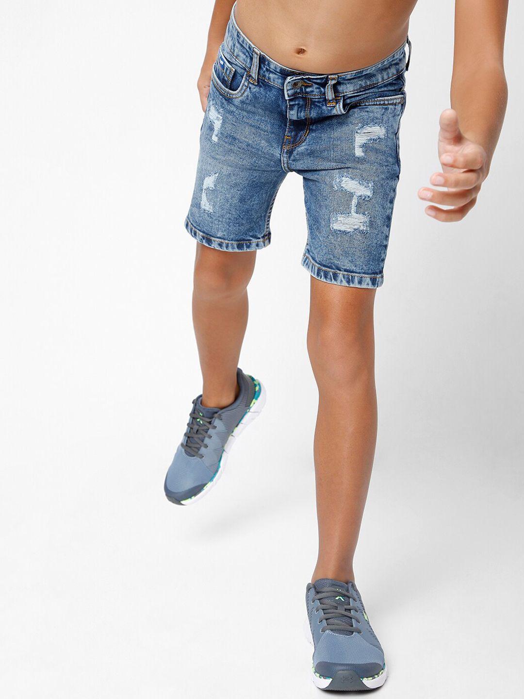 gas-boys-blue-floral-printed-slim-fit-denim-shorts