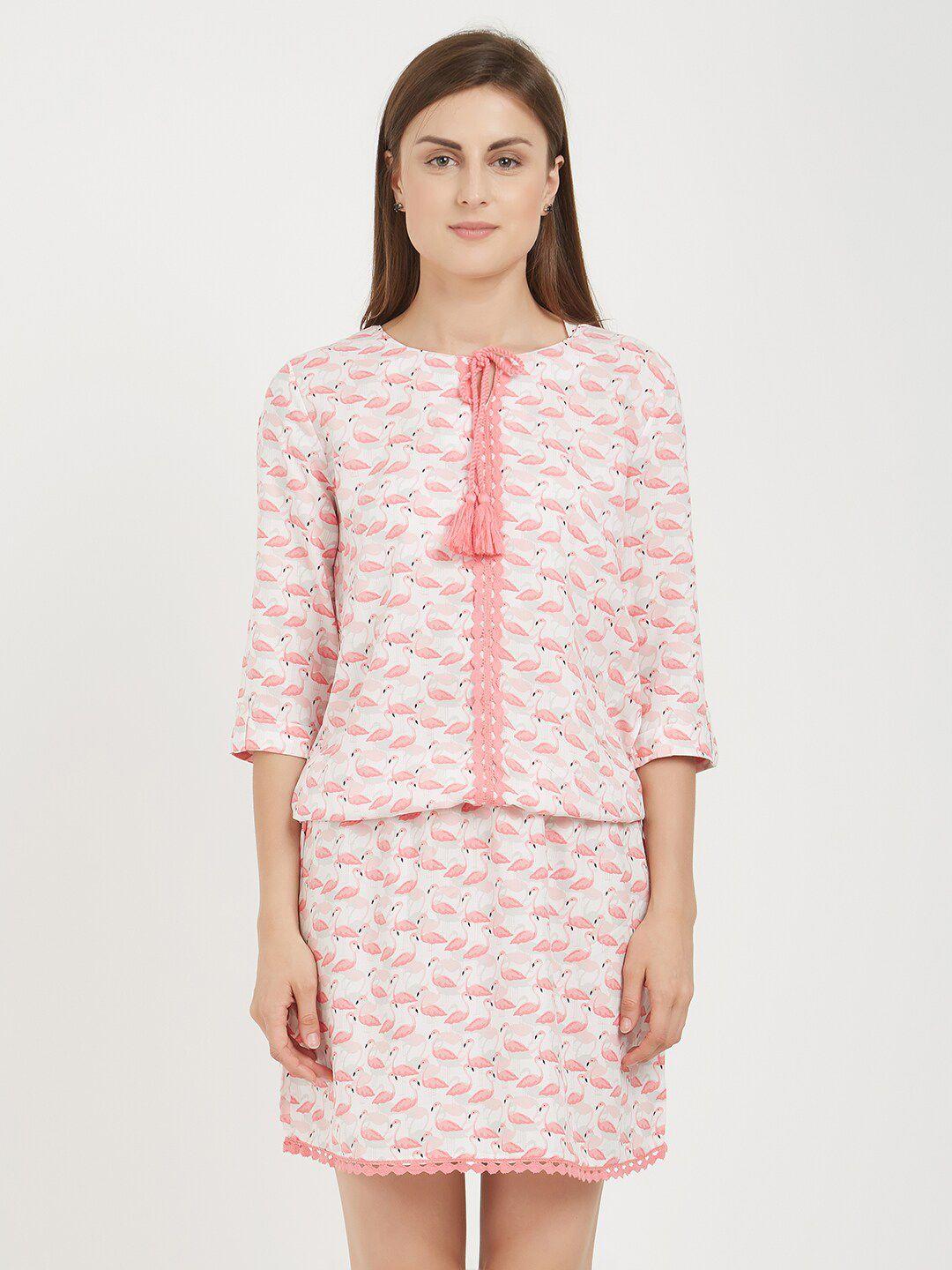 soie-pink-printed-nightdress
