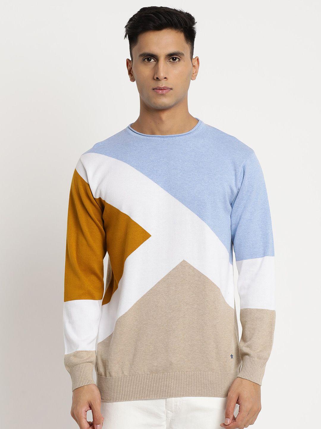 turtle-men-colourblocked-round-neck-cotton-pullover-sweater