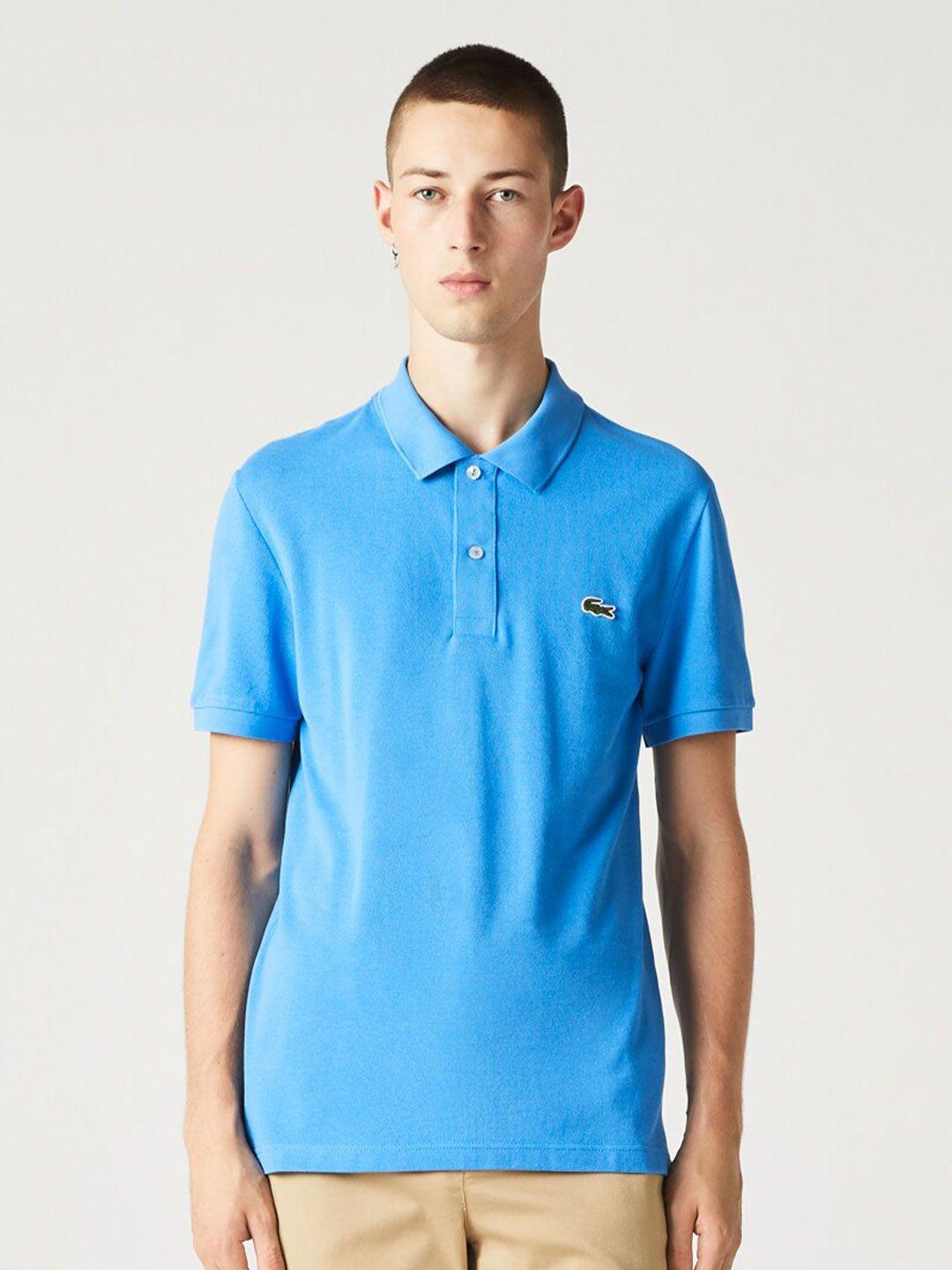 lacoste-men-blue-cotton-polo-collar-t-shirt