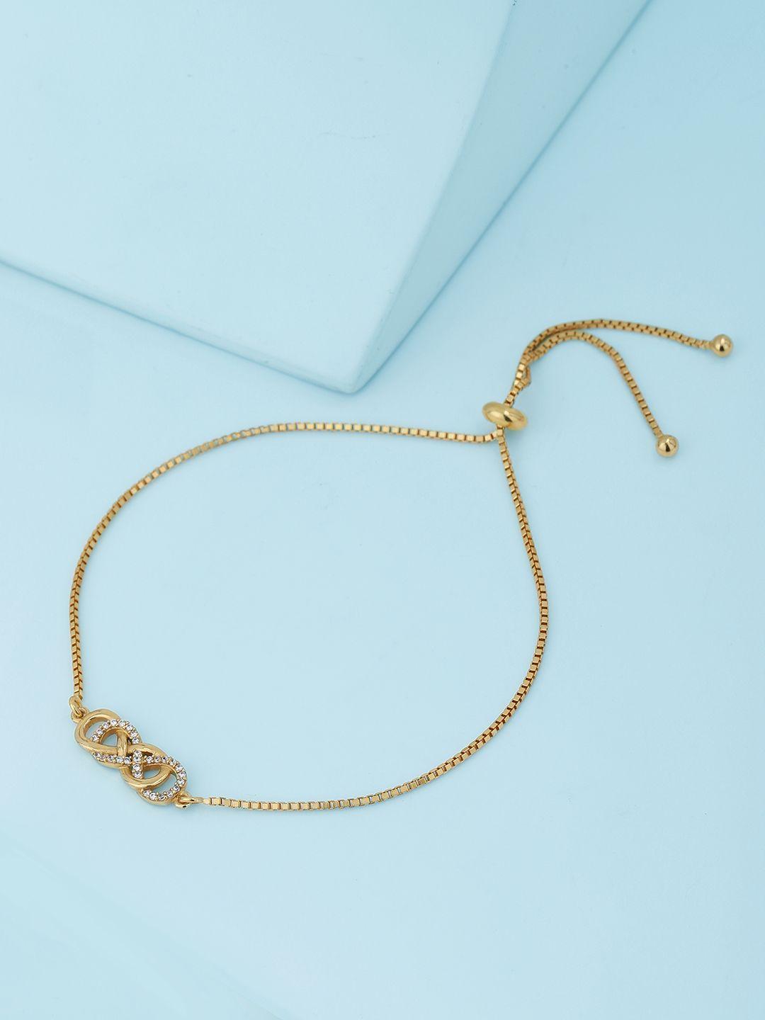 carlton-london-women-brass-cubic-zirconia-gold-plated-charm-bracelet