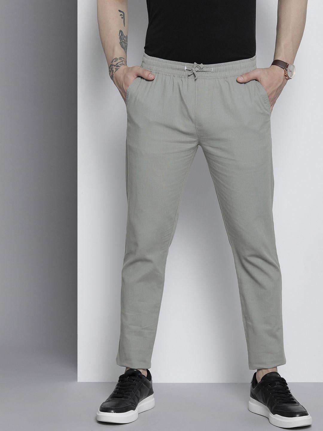 the-indian-garage-co-men-grey-slim-fit-cotton-trousers