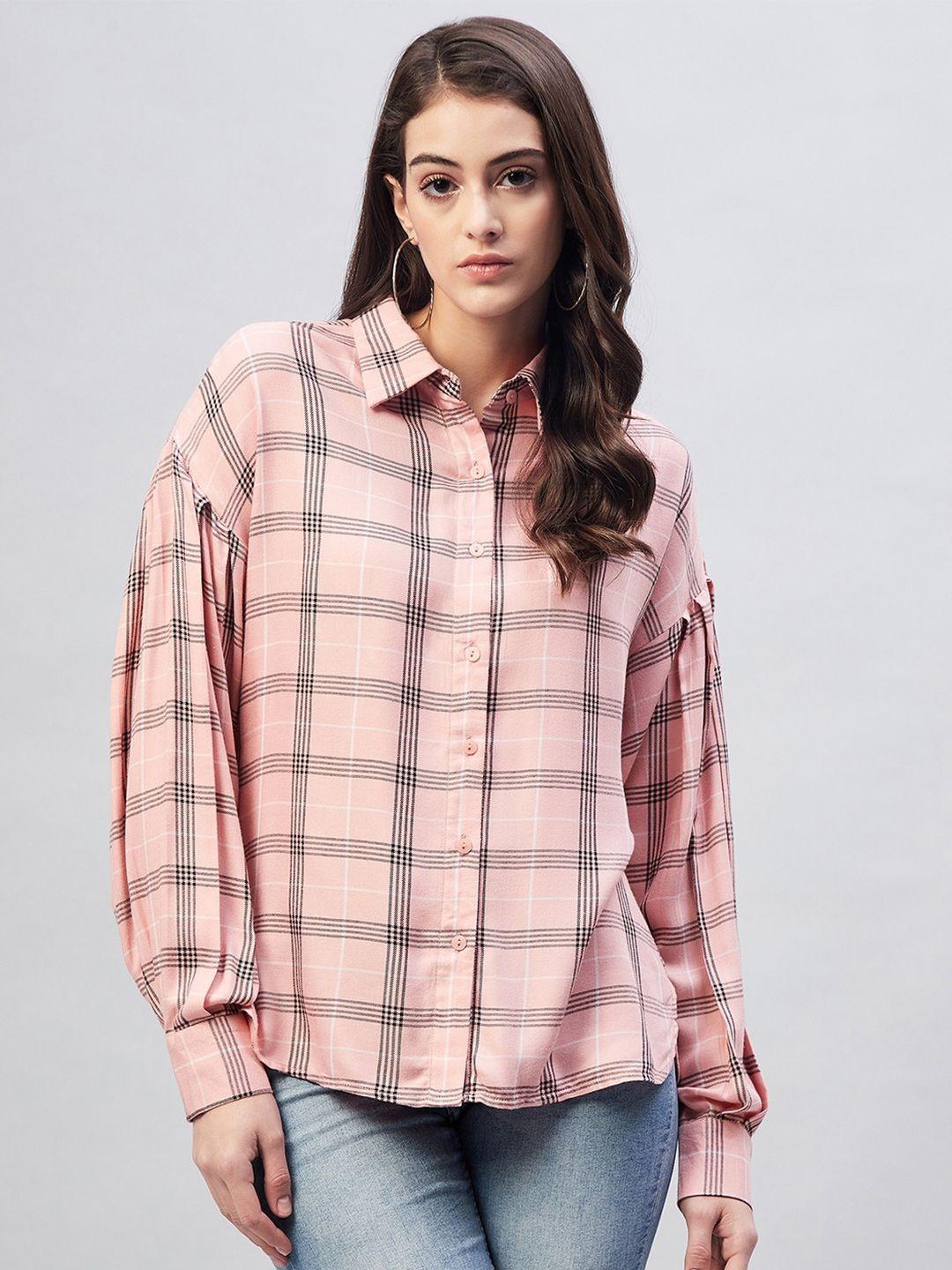 marie-claire-women-tartan-checks-checked-casual-shirt