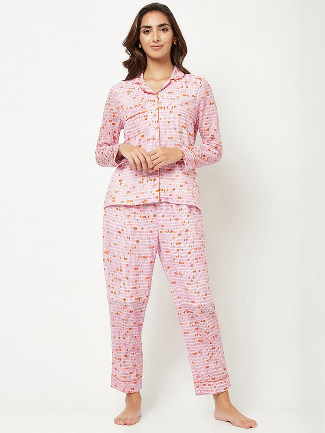 house-of-s-women-printed-pure-cotton-night-suit