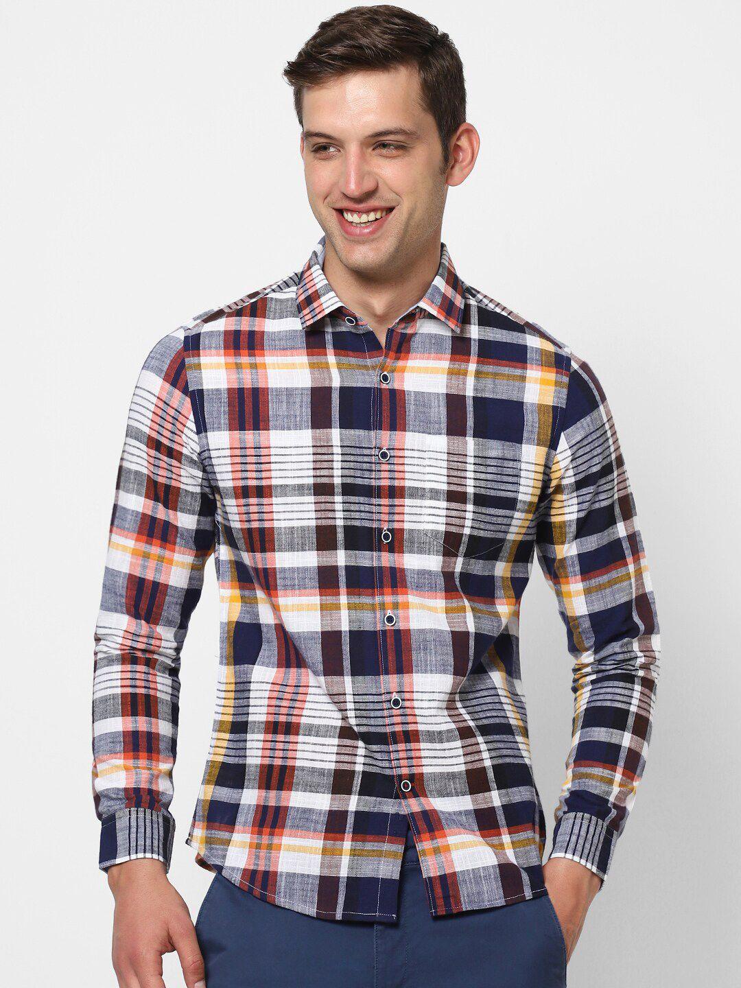 vastrado-men-tartan-checked-casual-cotton-shirt