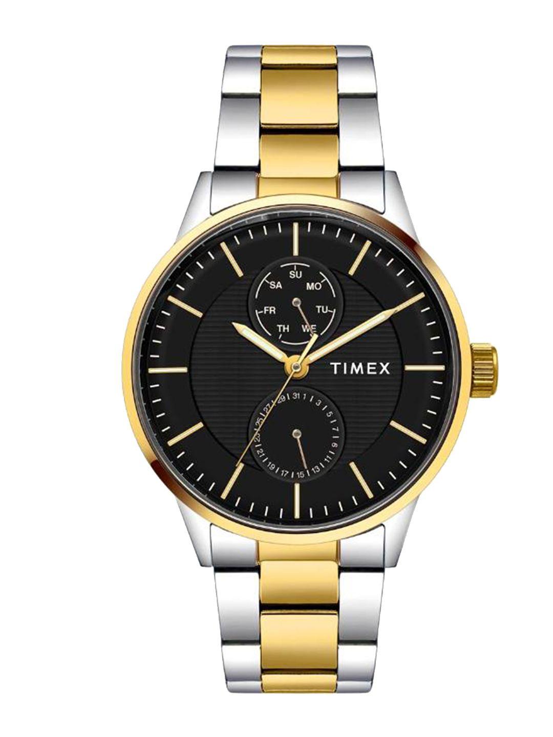 timex-men-brass-dial-&-stainless-steel-bracelet-style-straps-analogue-watch