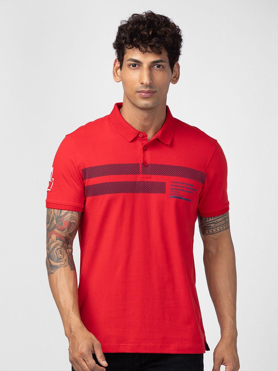 spykar-men-printed-polo-collar-slim-fit-t-shirt