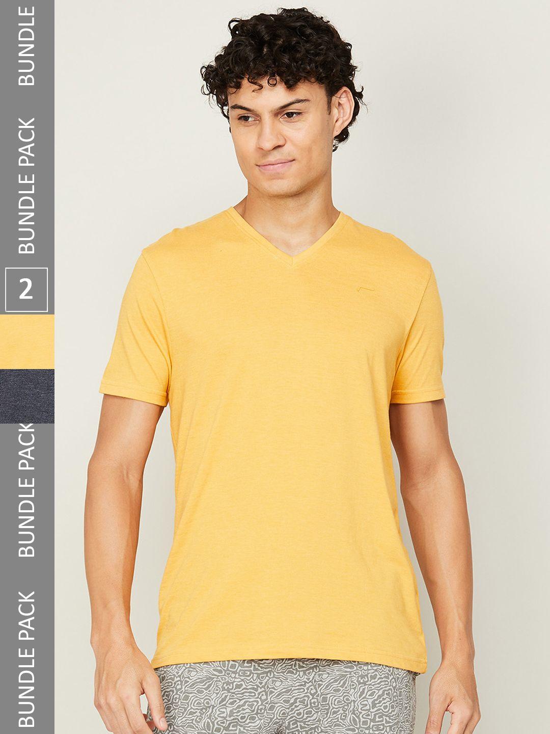 fame-forever-by-lifestyle-men-pack-of-2-solid-v-neck-cotton-t-shirt